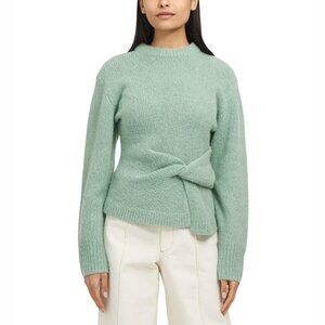 Tanya Taylor Ally Knit Twist Sweater in Jade Size XS